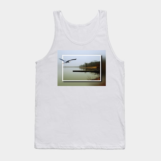 Blue Heron Landscape Tank Top by JimDeFazioPhotography